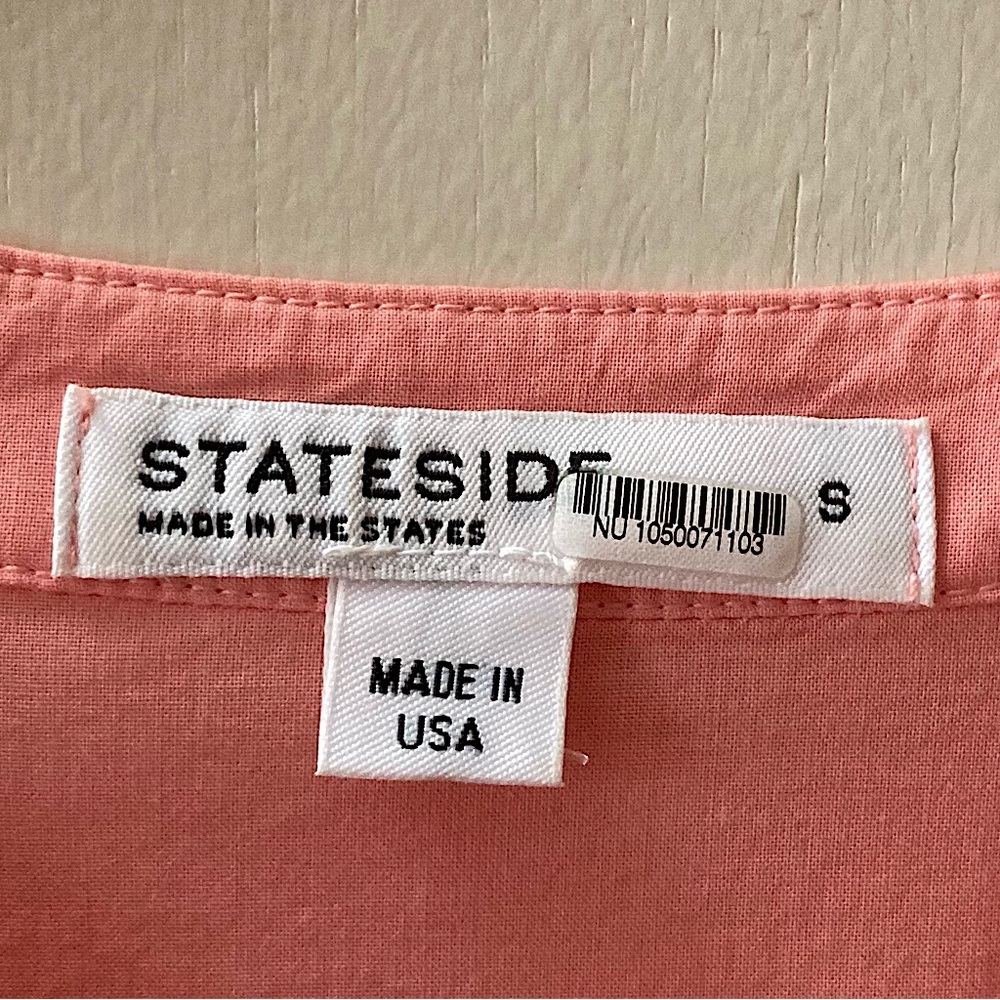 ⭐️ Stateside Long Sleeved 100% Button Down Cotton Jumpsuit Small Coral - Picture 7 of 12